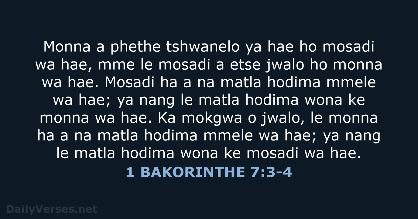 1 BAKORINTHE 7:3-4 - SSO89