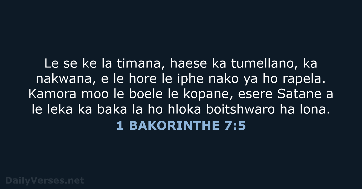 1 BAKORINTHE 7:5 - SSO89