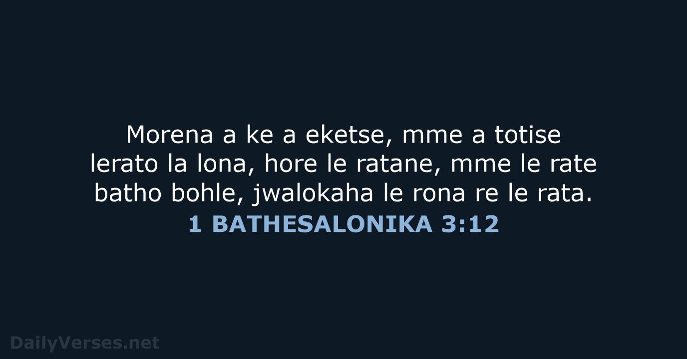 1 BATHESALONIKA 3:12 - SSO89