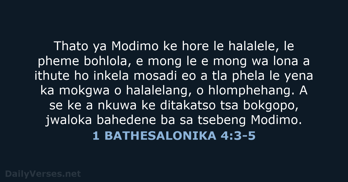 1 BATHESALONIKA 4:3-5 - SSO89