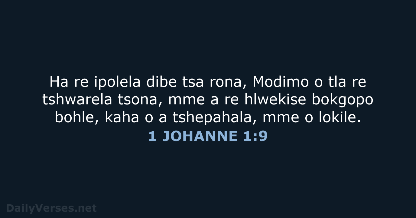 1 JOHANNE 1:9 - SSO89