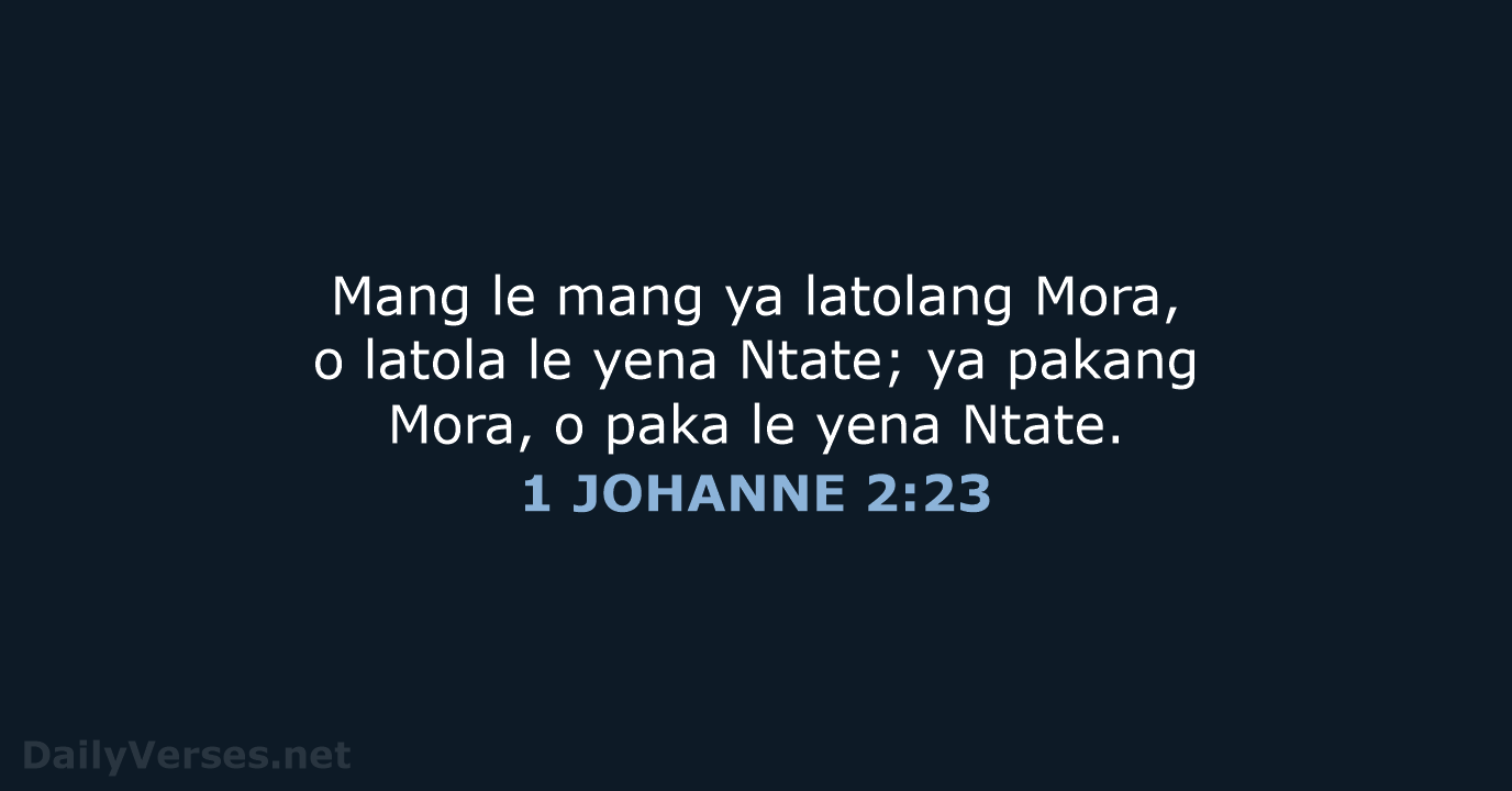 1 JOHANNE 2:23 - SSO89