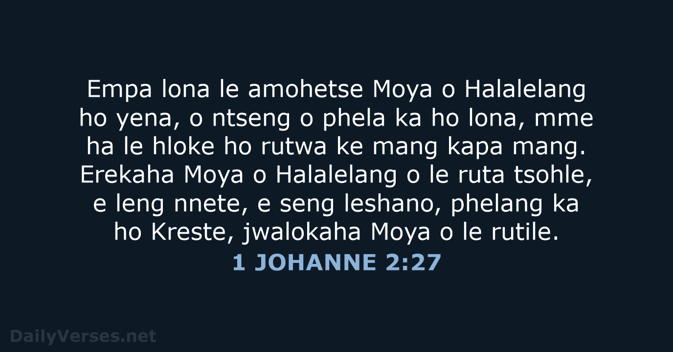 1 JOHANNE 2:27 - SSO89