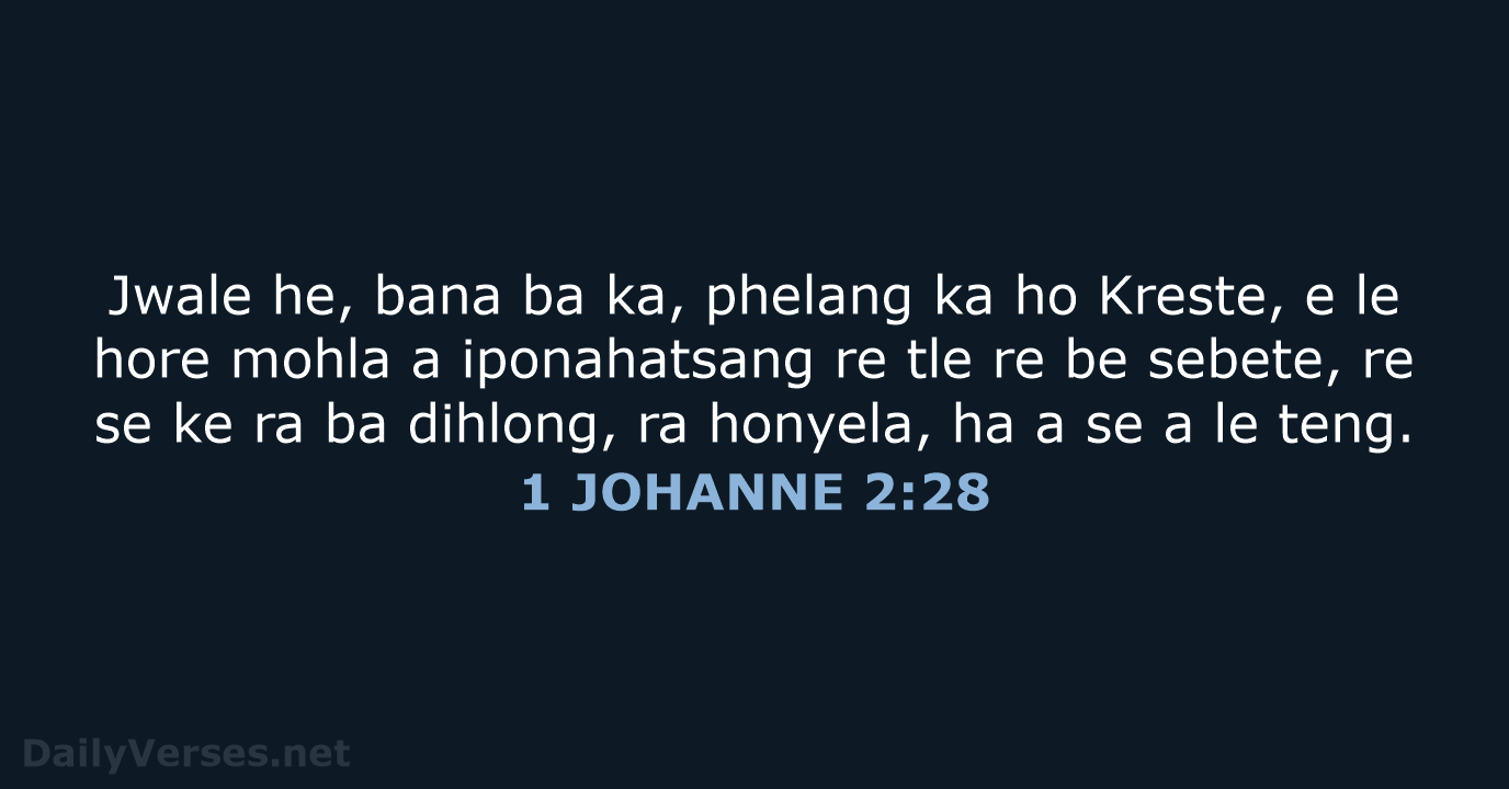 1 JOHANNE 2:28 - SSO89
