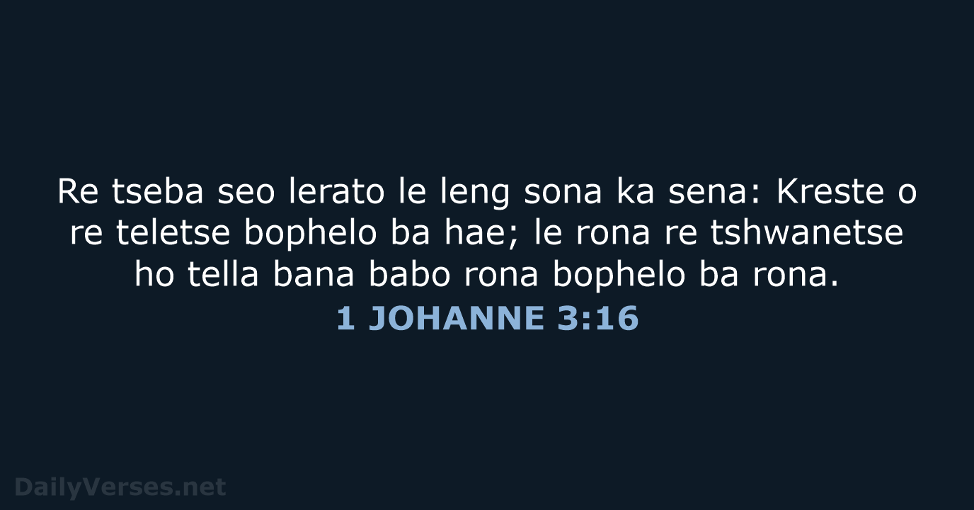 1 JOHANNE 3:16 - SSO89