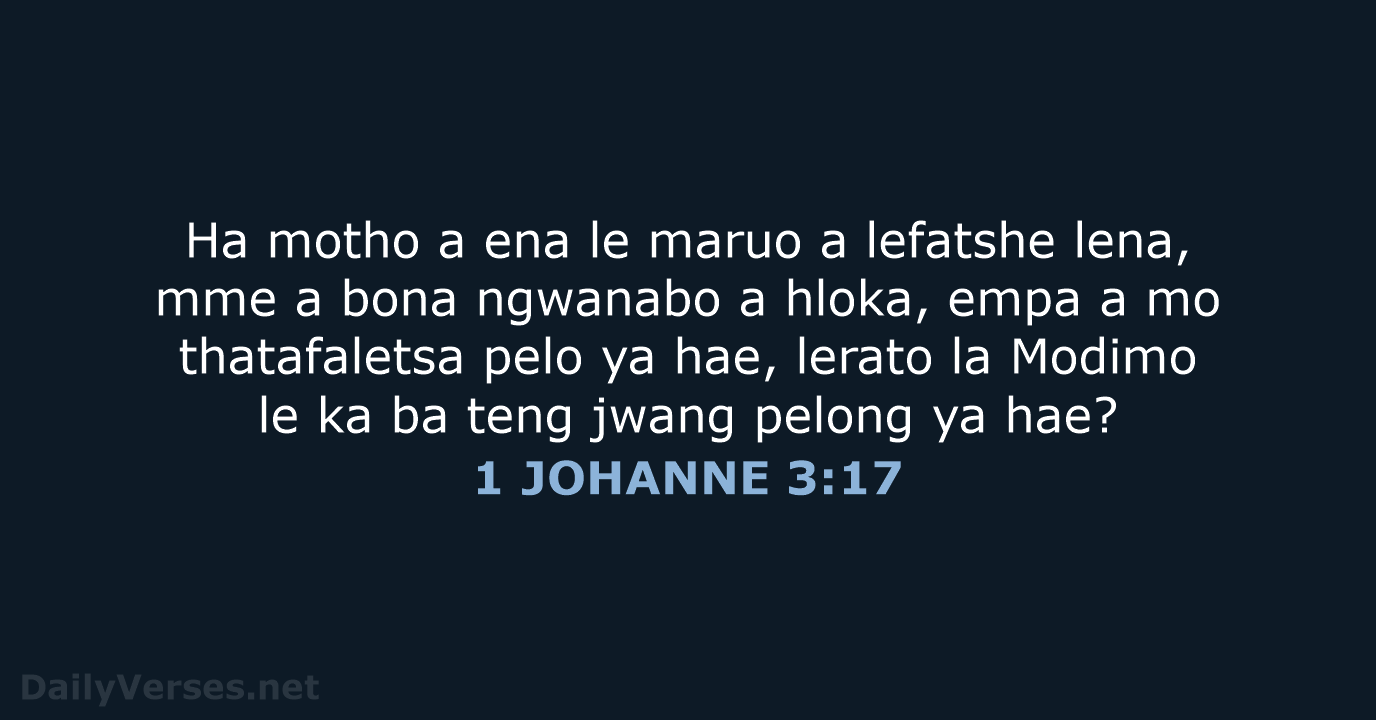 1 JOHANNE 3:17 - SSO89