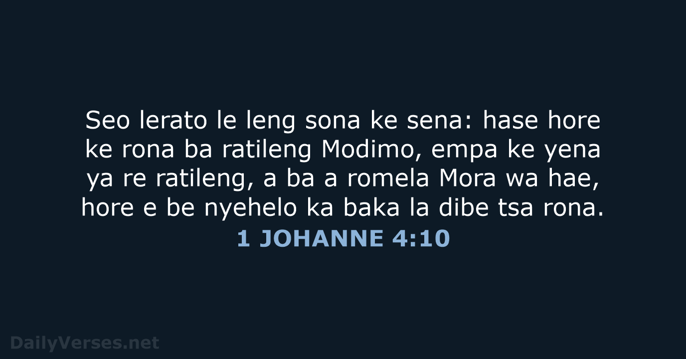 1 JOHANNE 4:10 - SSO89