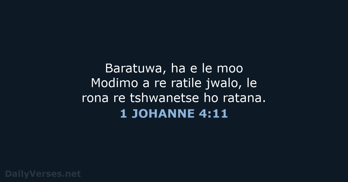 1 JOHANNE 4:11 - SSO89