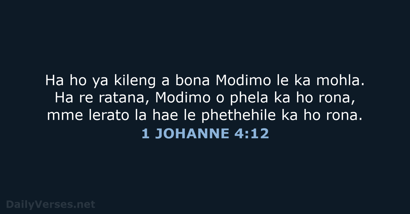 1 JOHANNE 4:12 - SSO89