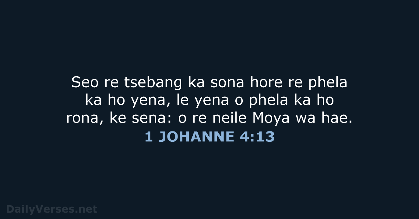 1 JOHANNE 4:13 - SSO89