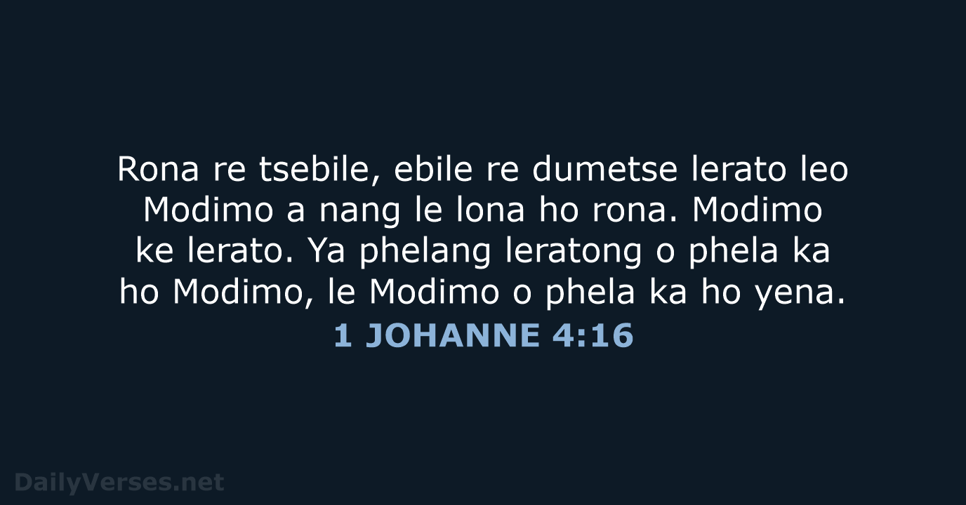 1 JOHANNE 4:16 - SSO89