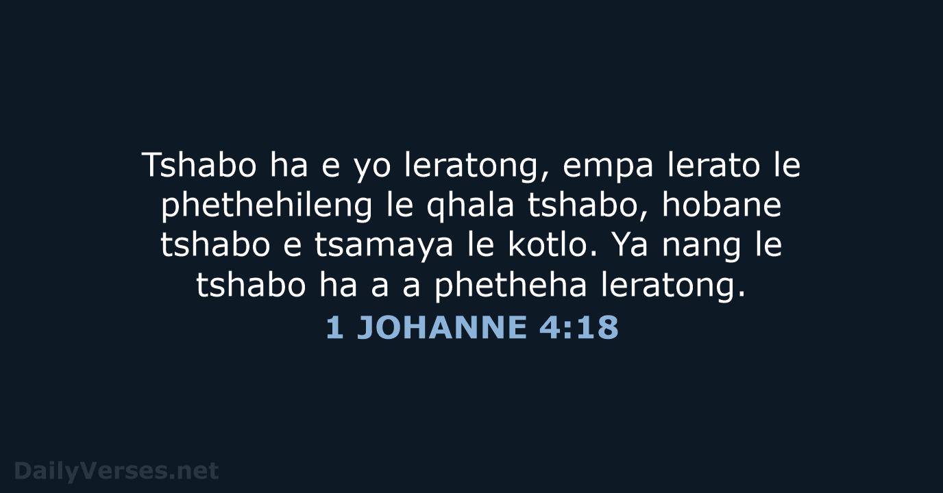 1 JOHANNE 4:18 - SSO89