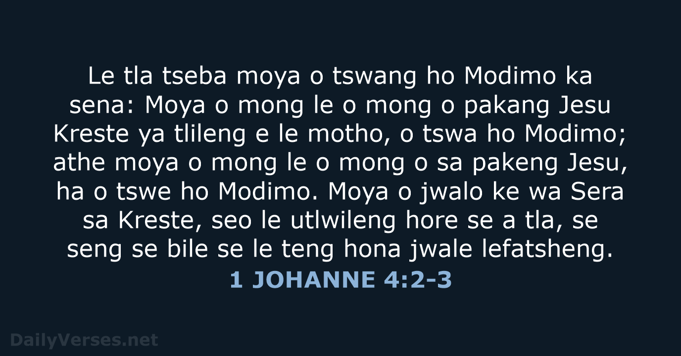 1 JOHANNE 4:2-3 - SSO89