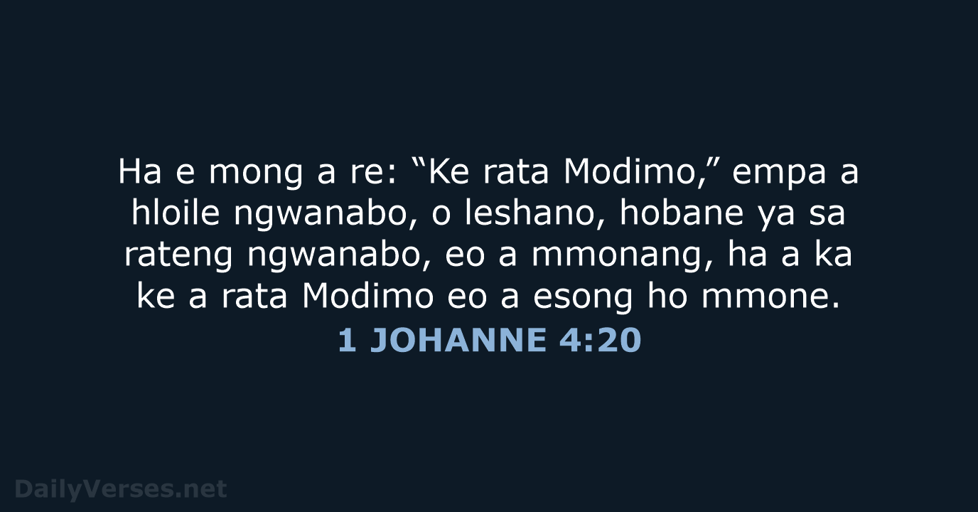 1 JOHANNE 4:20 - SSO89