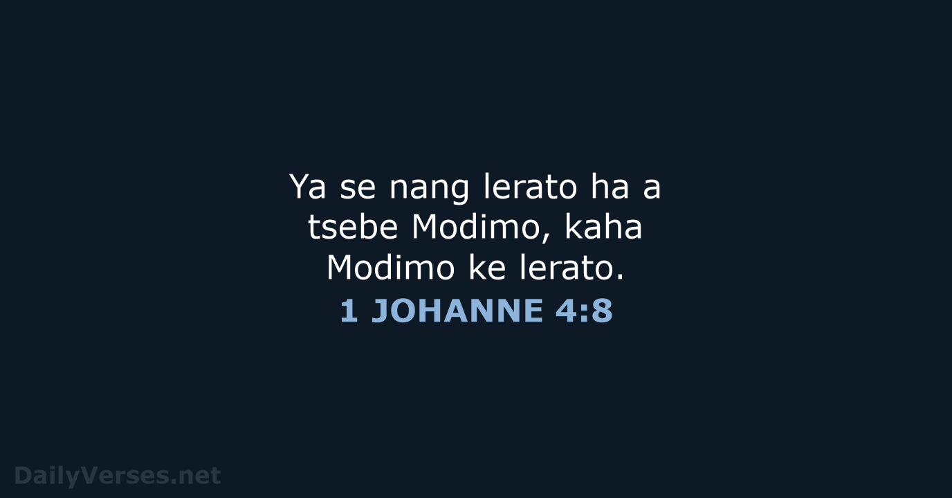 1 JOHANNE 4:8 - SSO89