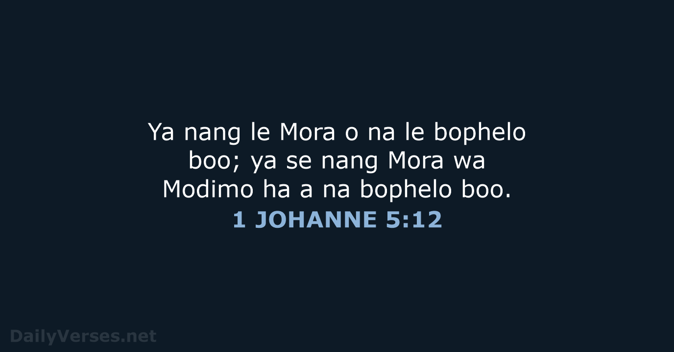 1 JOHANNE 5:12 - SSO89