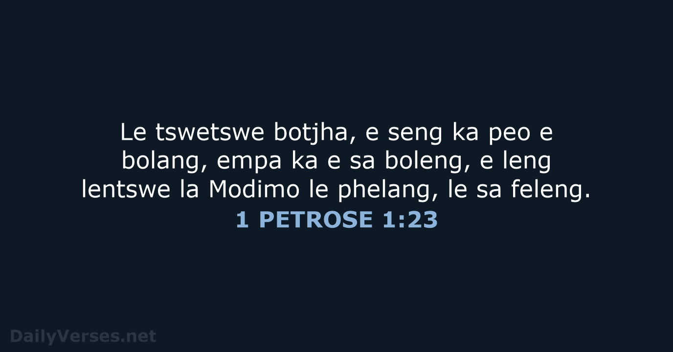 1 PETROSE 1:23 - SSO89
