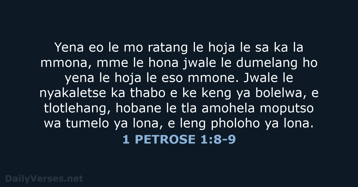 1 PETROSE 1:8-9 - SSO89