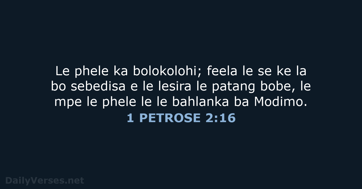 1 PETROSE 2:16 - SSO89