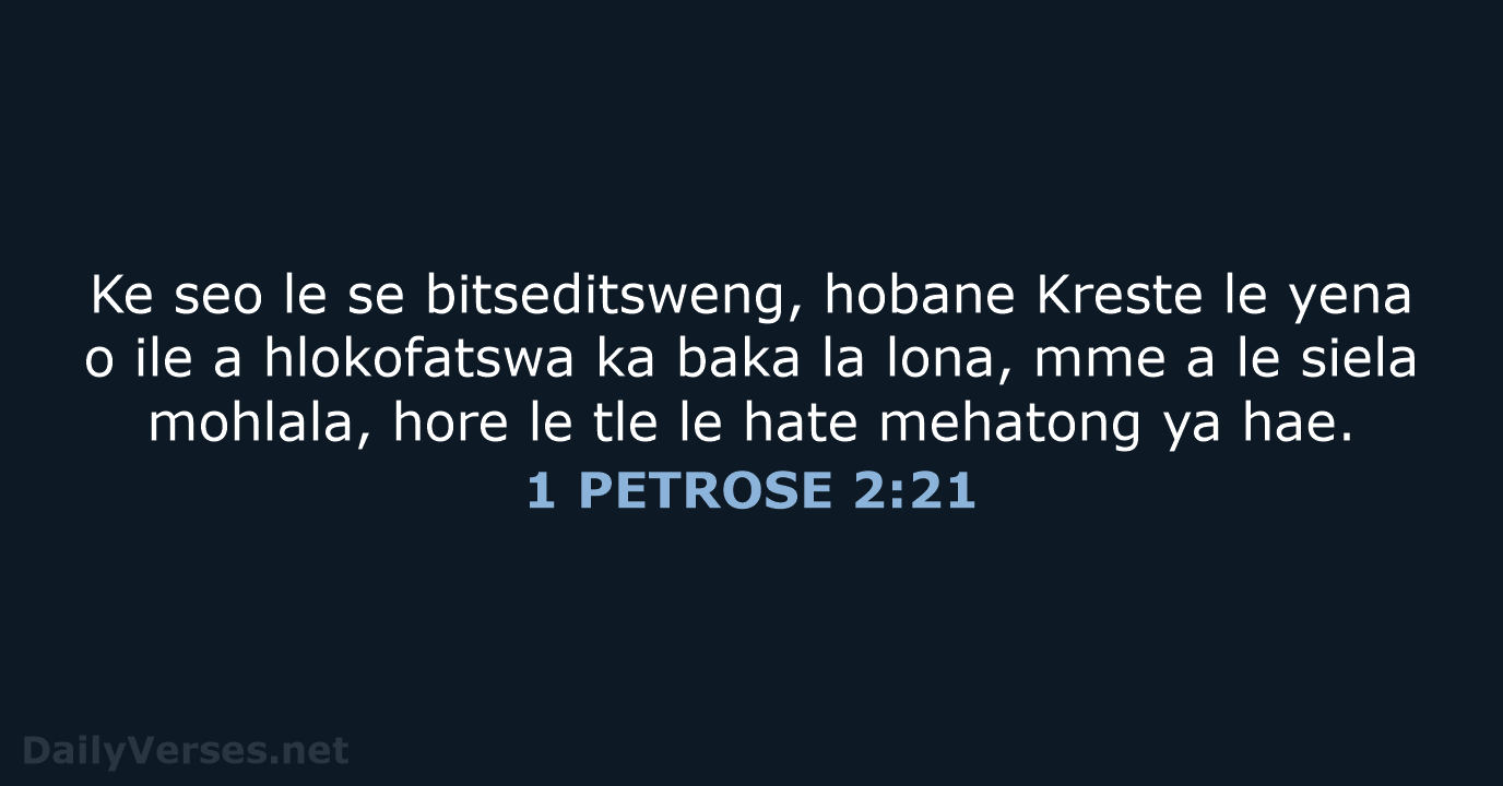 1 PETROSE 2:21 - SSO89