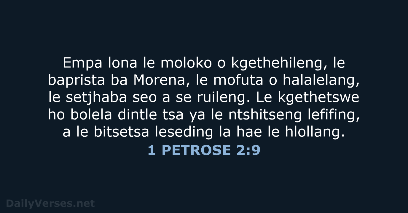 1 PETROSE 2:9 - SSO89