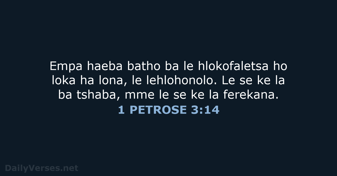 1 PETROSE 3:14 - SSO89