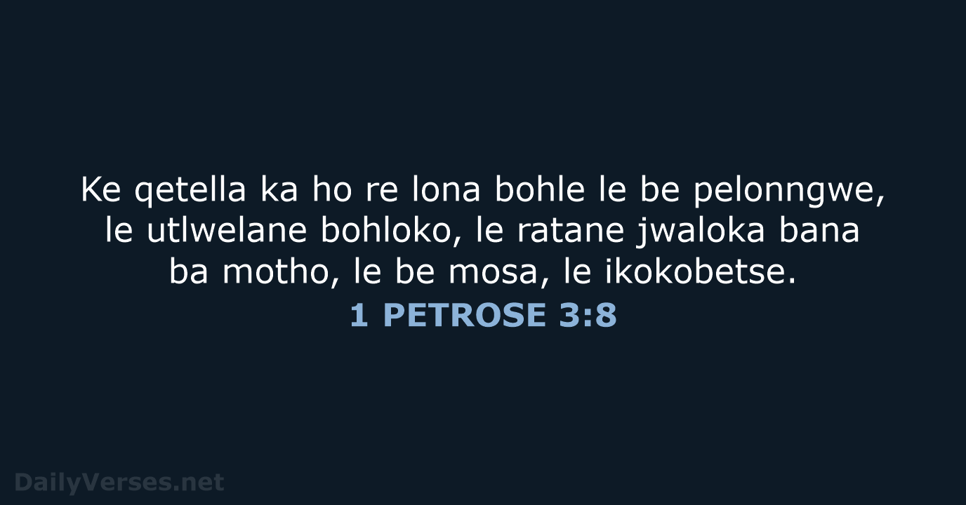 1 PETROSE 3:8 - SSO89