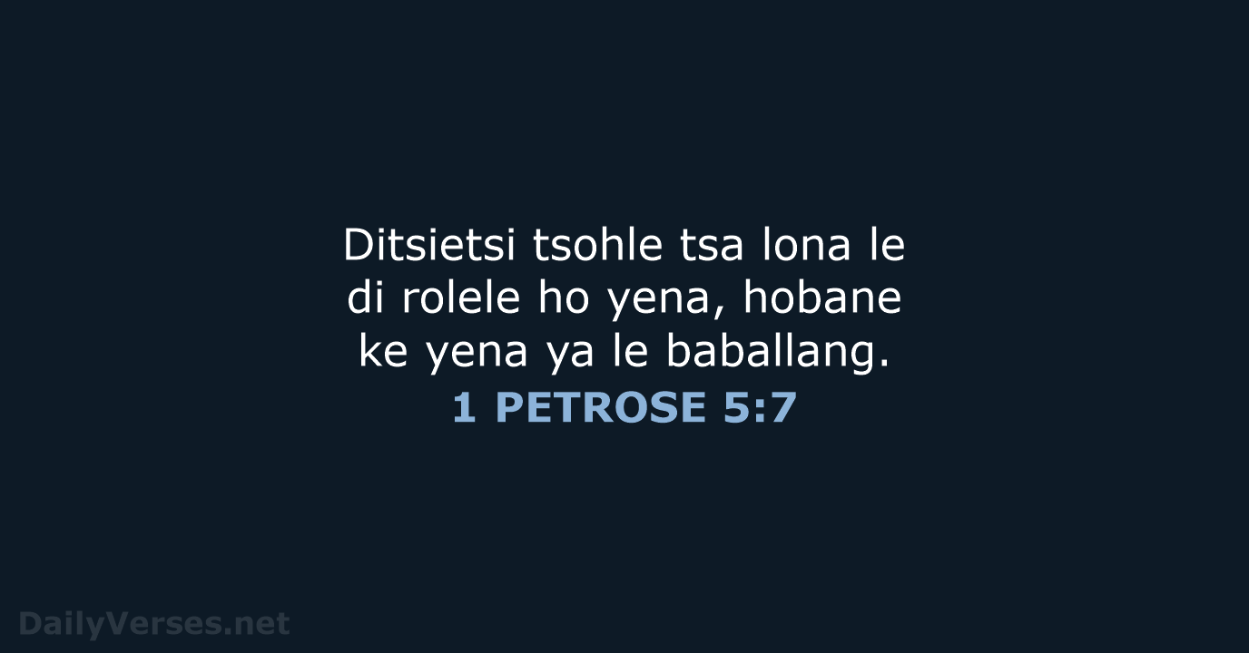 1 PETROSE 5:7 - SSO89