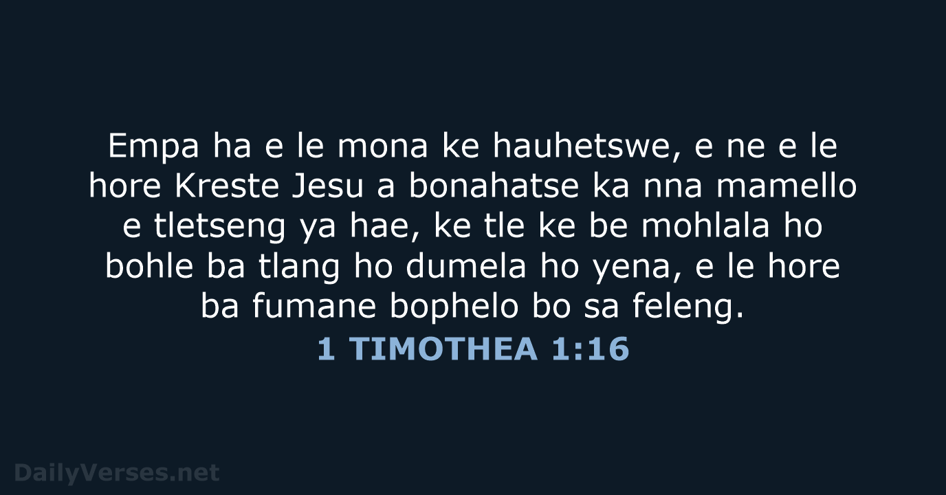 1 TIMOTHEA 1:16 - SSO89