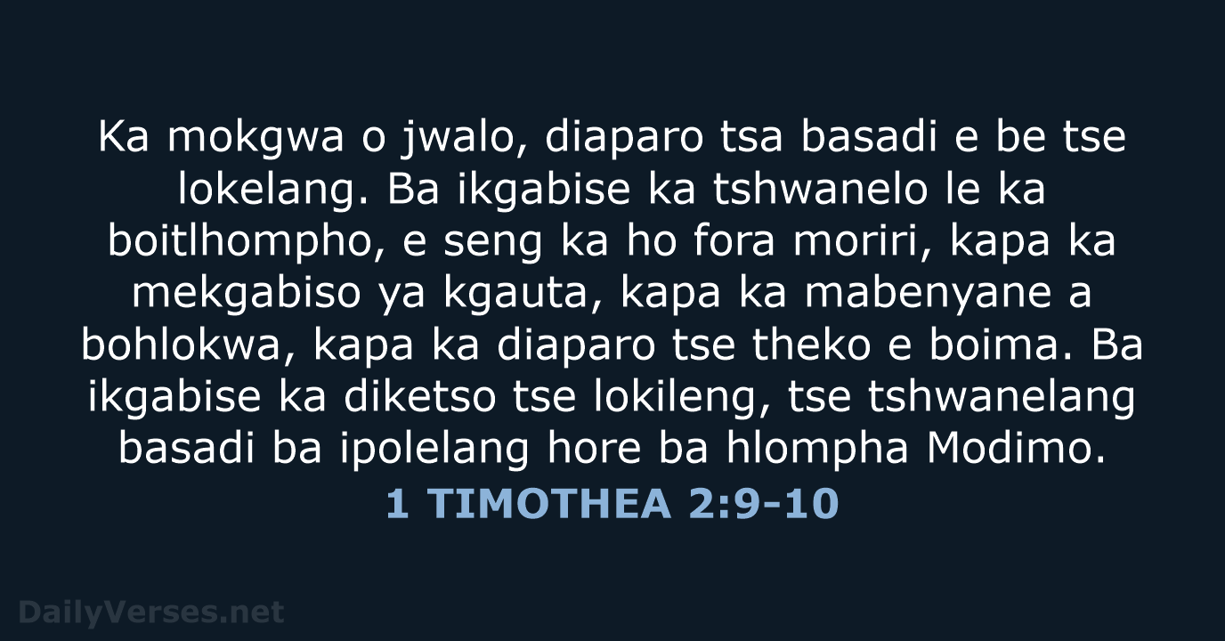 1 TIMOTHEA 2:9-10 - SSO89