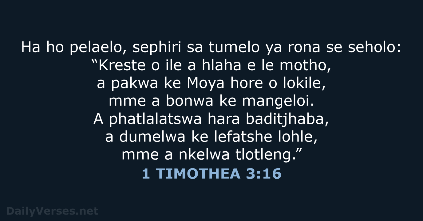 1 TIMOTHEA 3:16 - SSO89