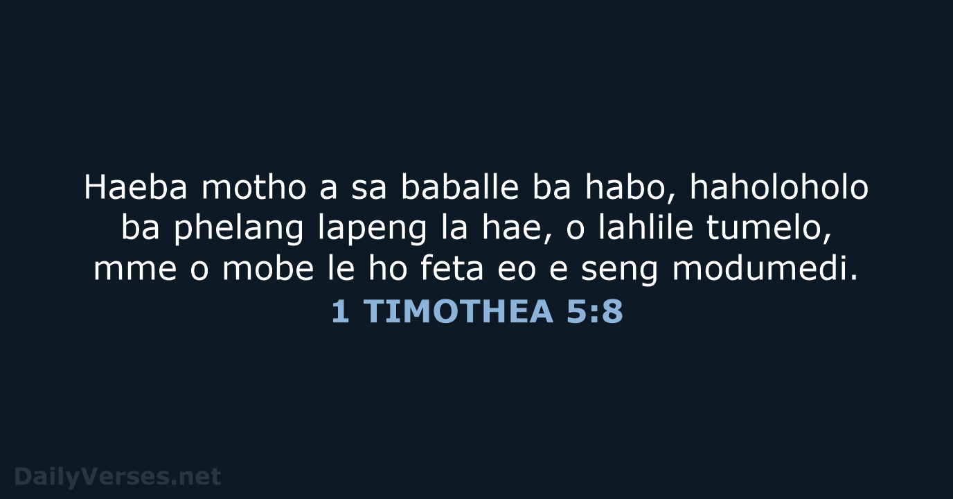 1 TIMOTHEA 5:8 - SSO89