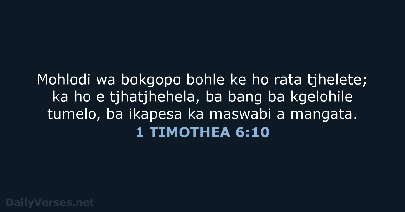 1 TIMOTHEA 6:10 - SSO89