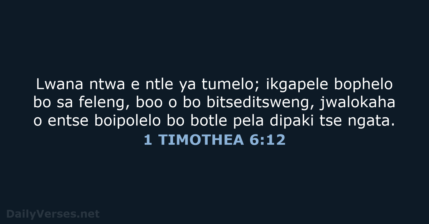 1 TIMOTHEA 6:12 - SSO89