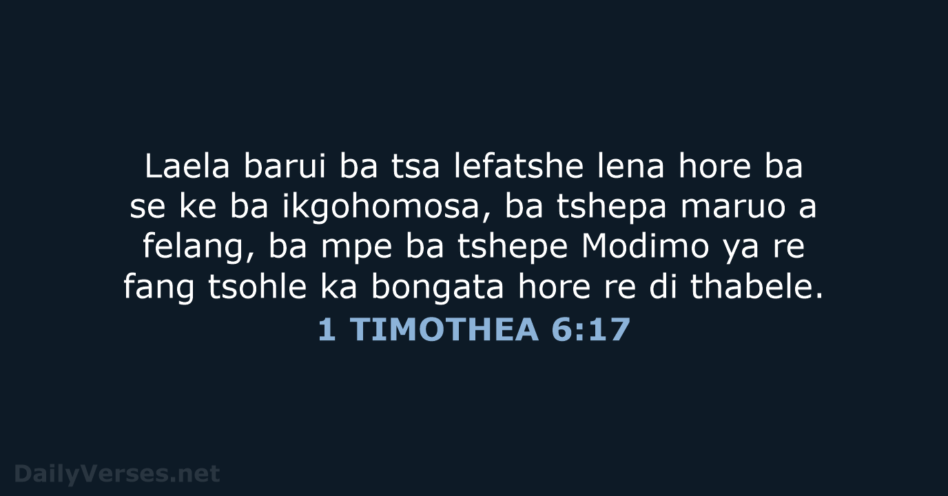 1 TIMOTHEA 6:17 - SSO89
