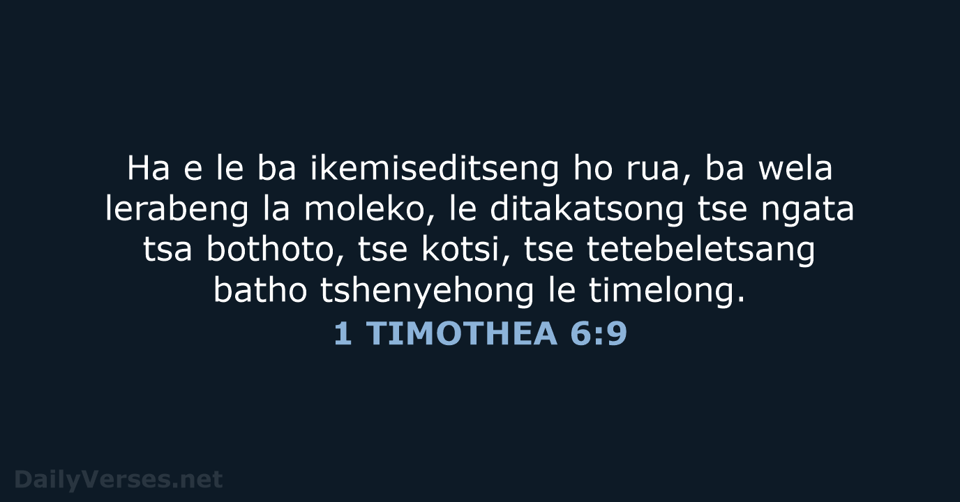 1 TIMOTHEA 6:9 - SSO89