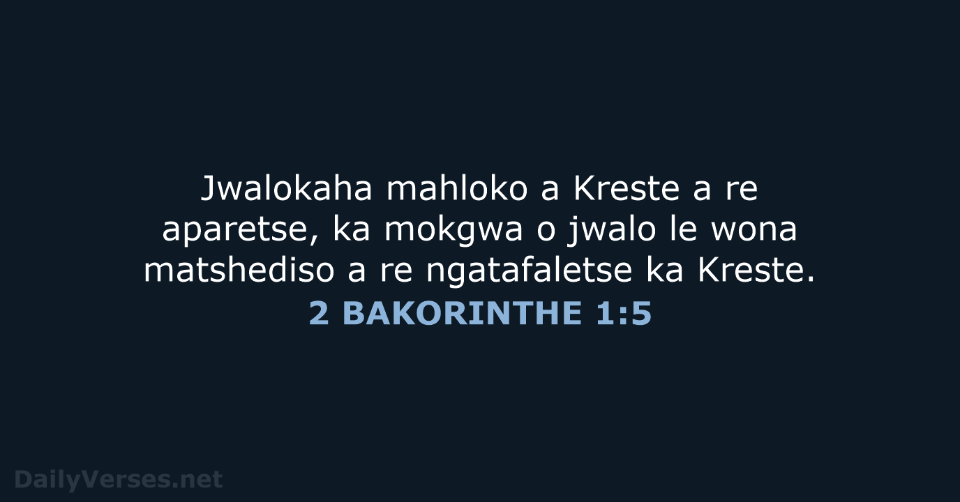 2 BAKORINTHE 1:5 - SSO89