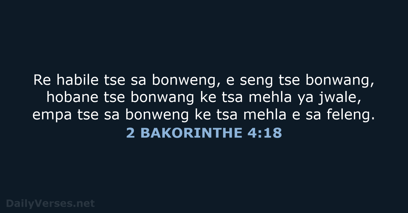2 BAKORINTHE 4:18 - SSO89