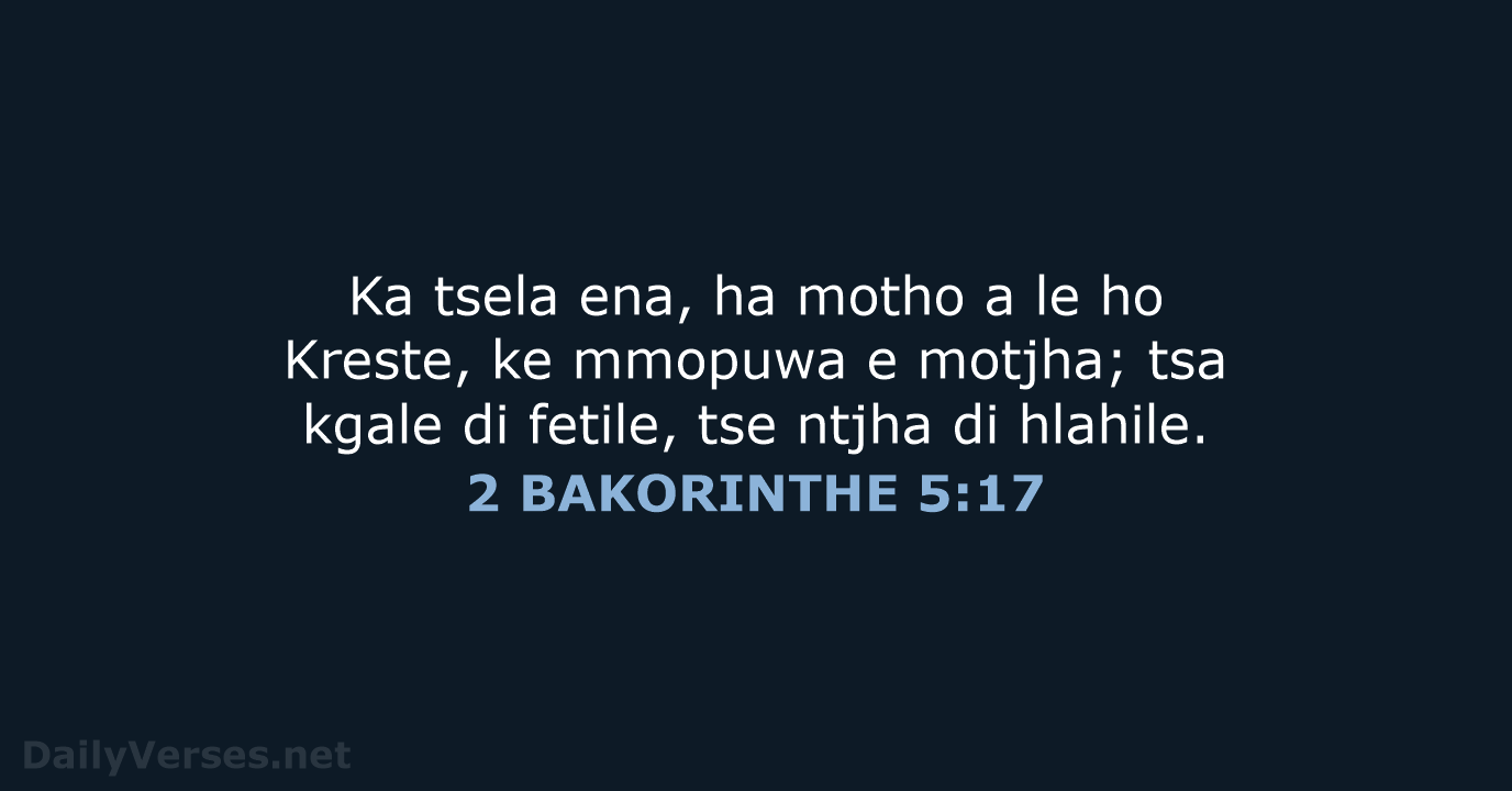 2 BAKORINTHE 5:17 - SSO89