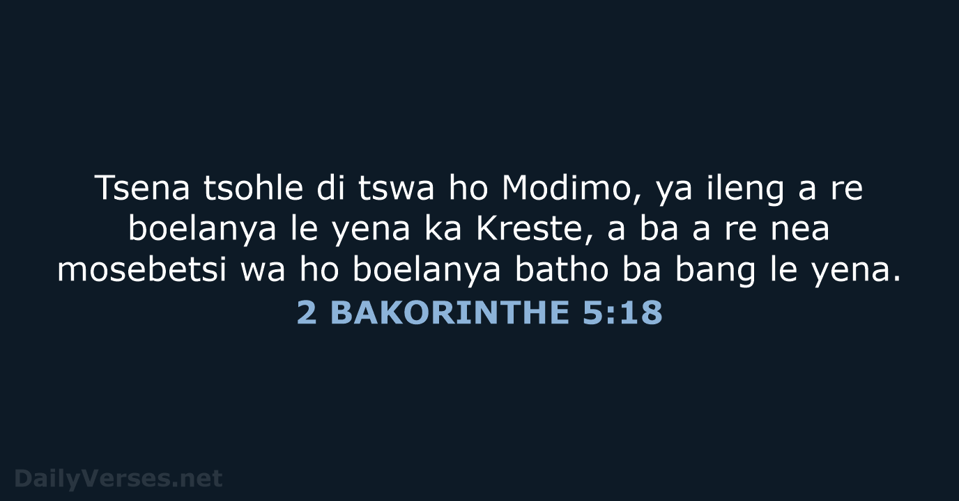 2 BAKORINTHE 5:18 - SSO89
