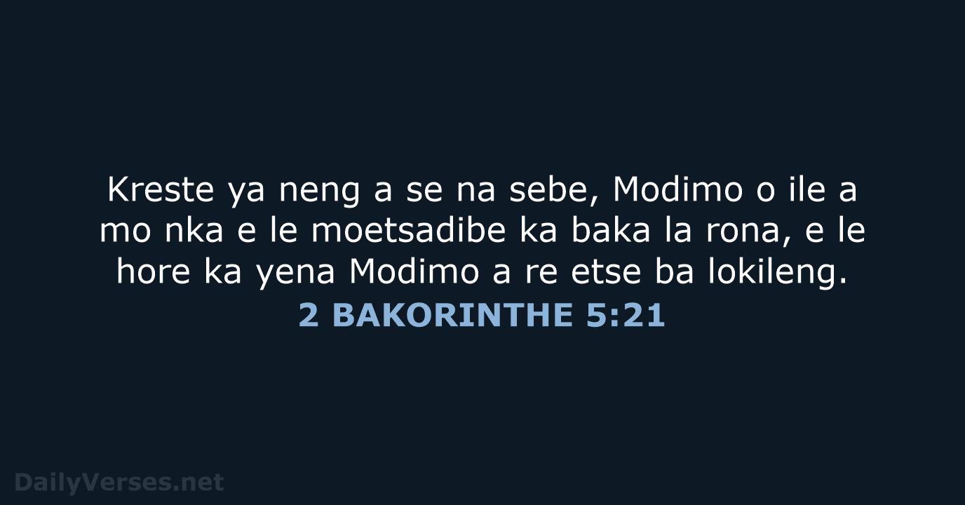 2 BAKORINTHE 5:21 - SSO89