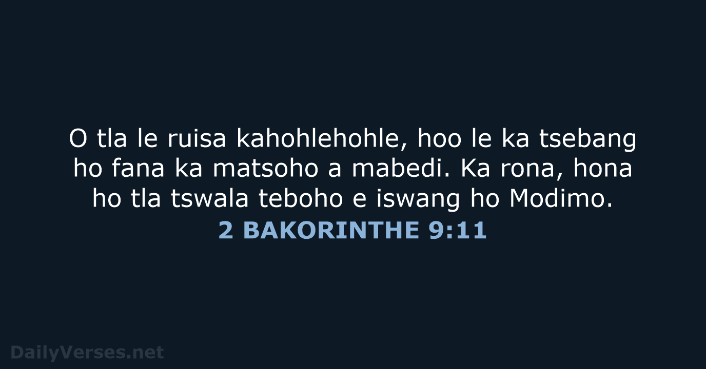 2 BAKORINTHE 9:11 - SSO89