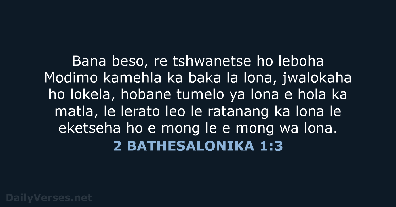 2 BATHESALONIKA 1:3 - SSO89