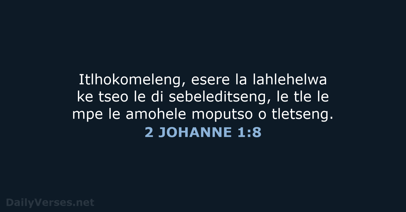 2 JOHANNE 1:8 - SSO89