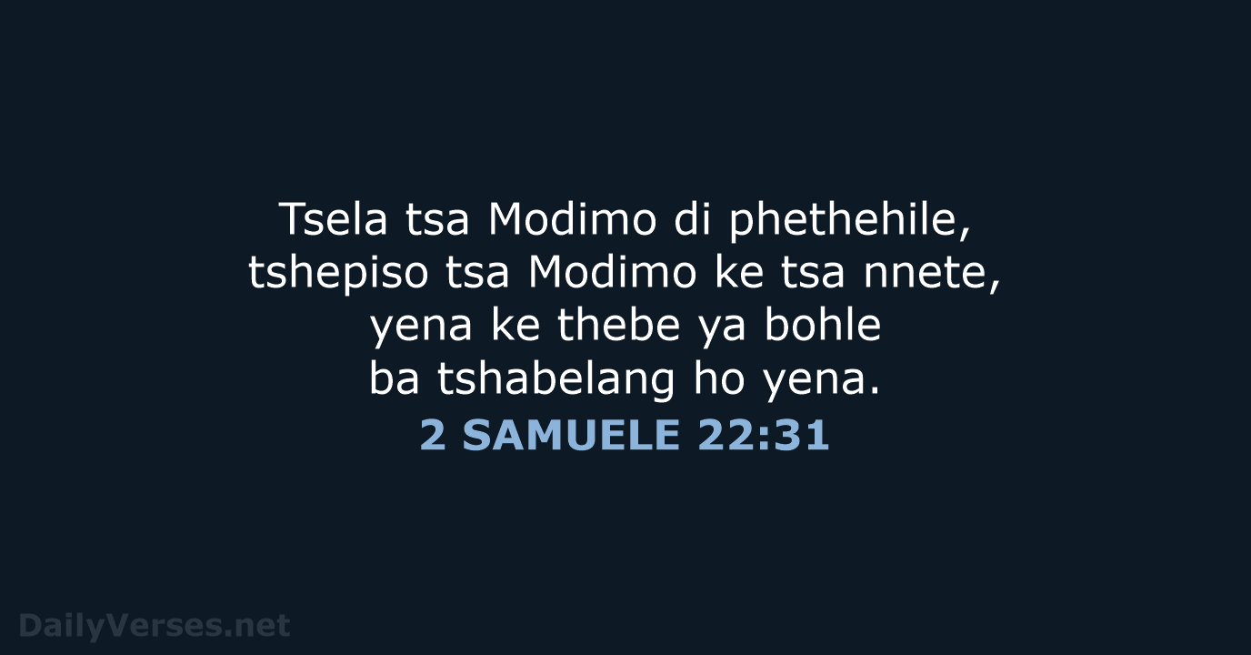 2 SAMUELE 22:31 - SSO89
