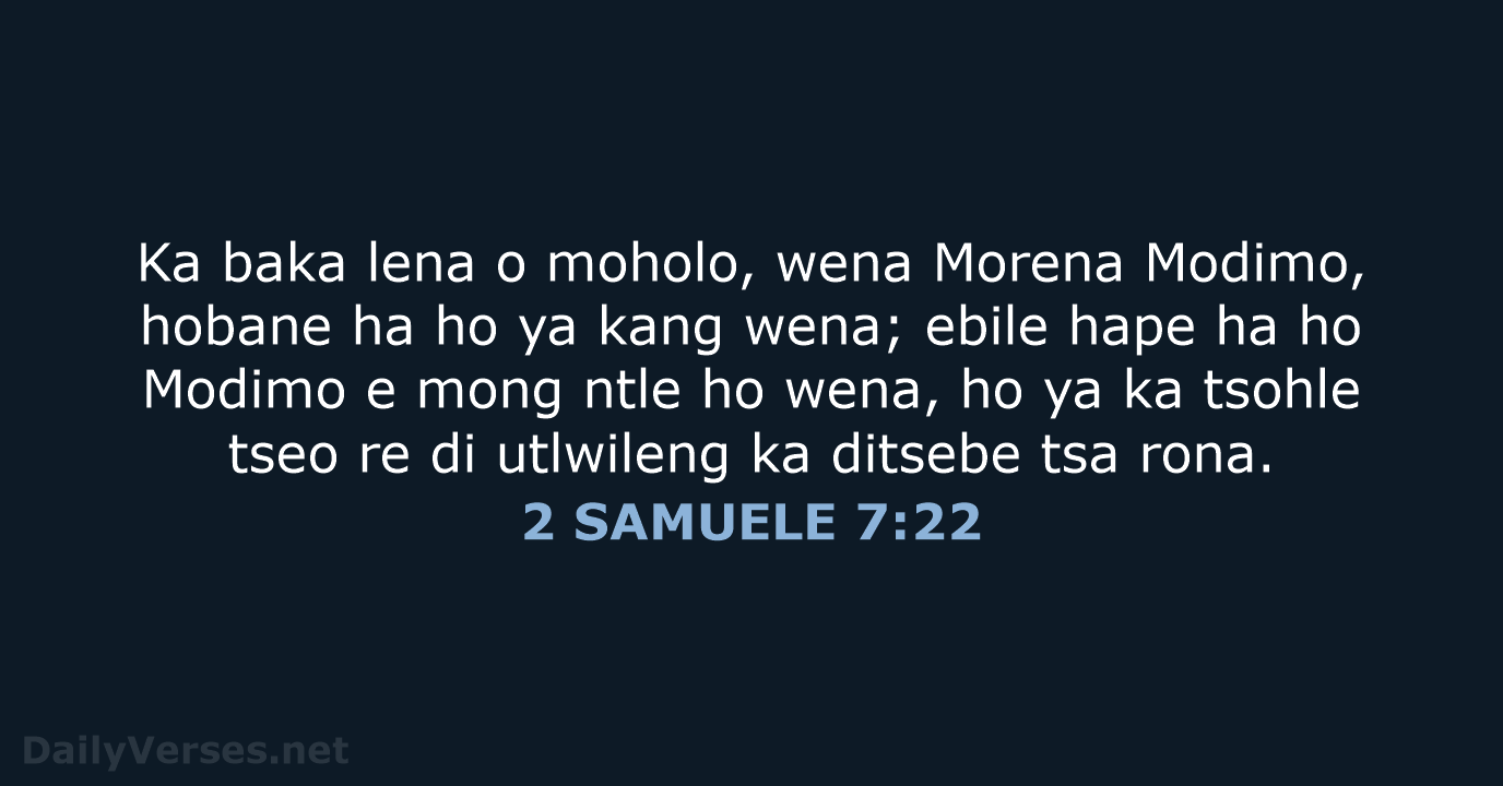 2 SAMUELE 7:22 - SSO89