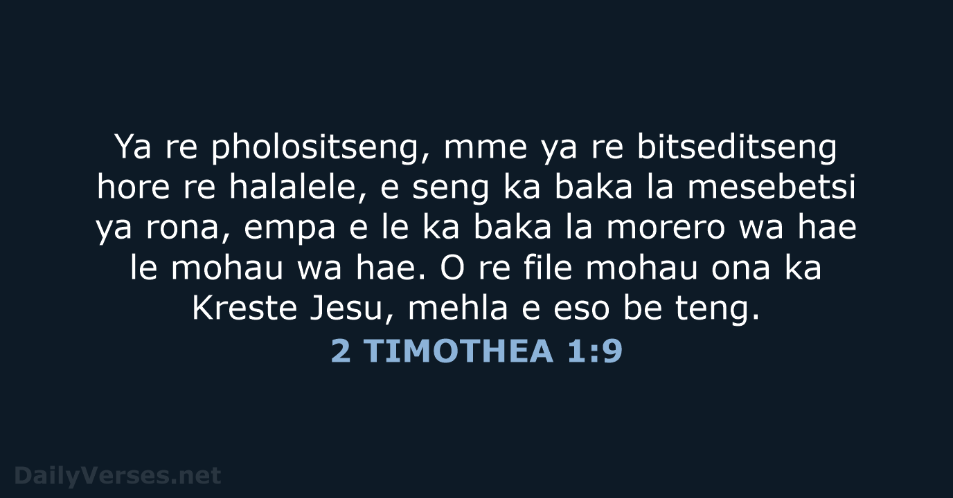 2 TIMOTHEA 1:9 - SSO89
