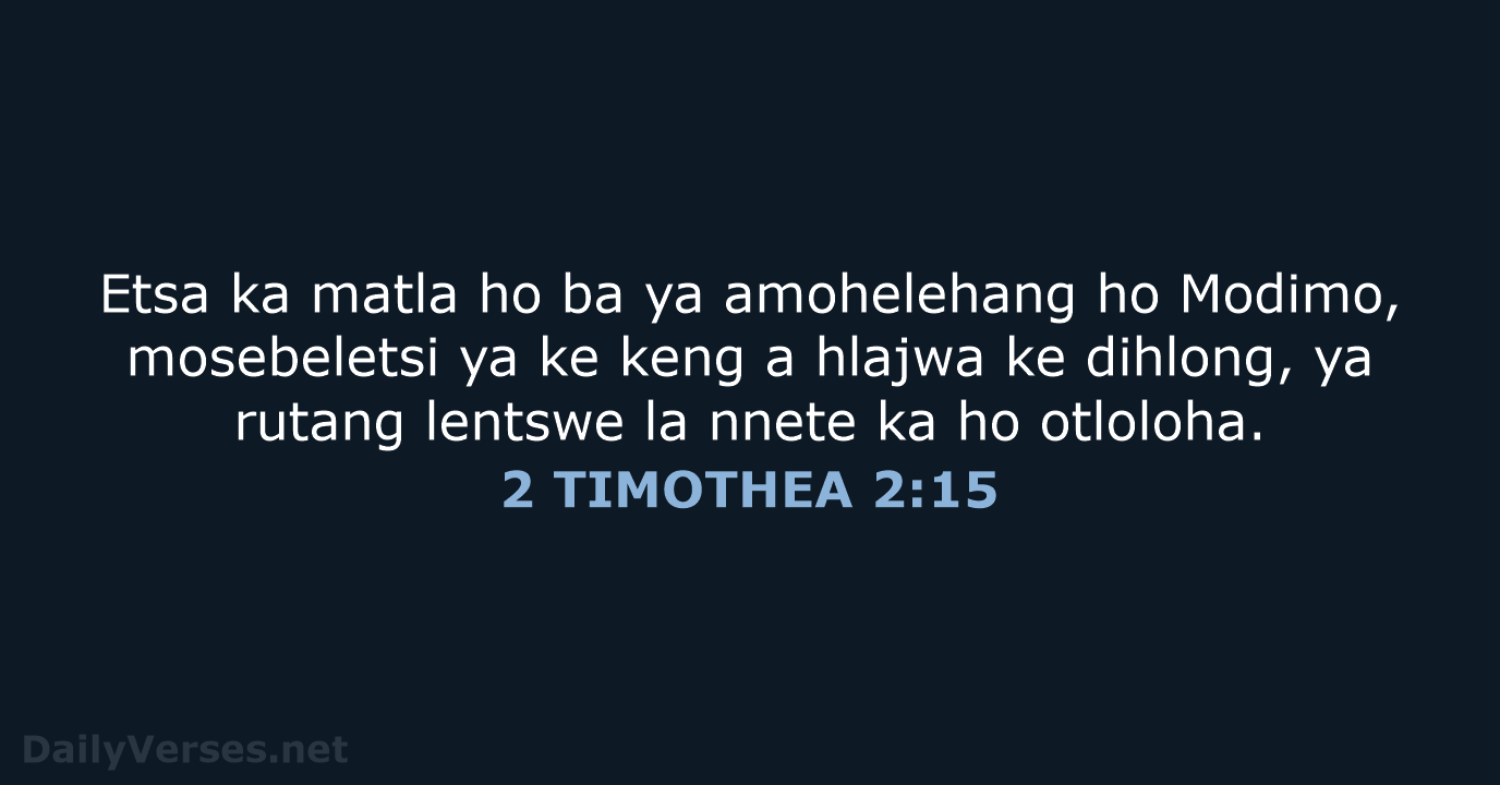 2 TIMOTHEA 2:15 - SSO89