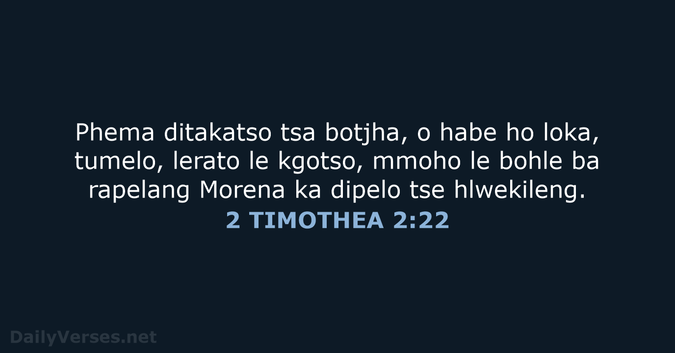 2 TIMOTHEA 2:22 - SSO89