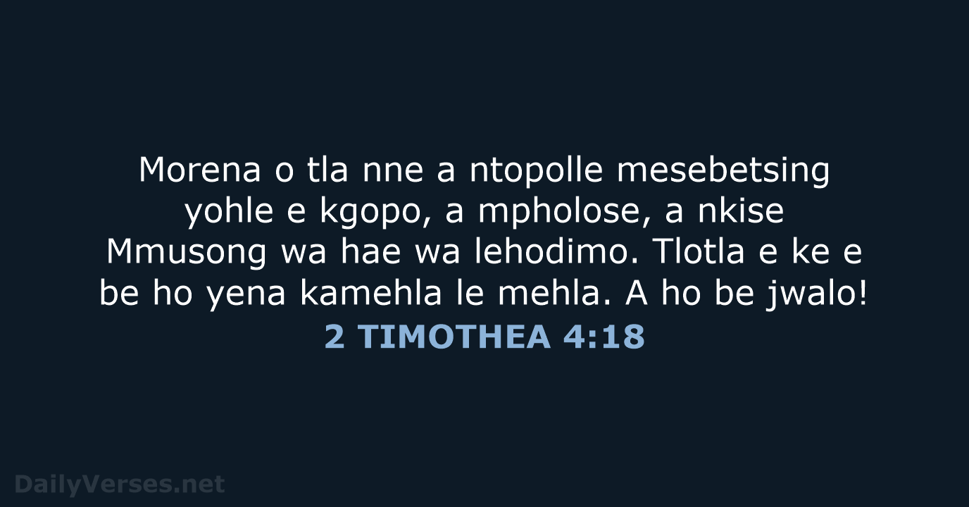 2 TIMOTHEA 4:18 - SSO89